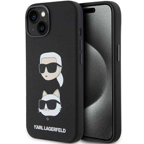 Etui Karl Lagerfeld KLHCP15SSDHKCNK iPhone 15 6.1" czarny/black Silicone Karl&Choupette Head Case